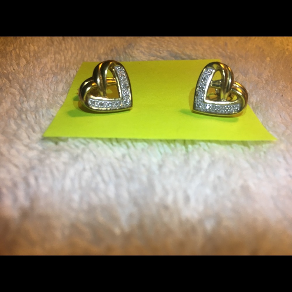 Diamond and gold vermeil sterling earrings